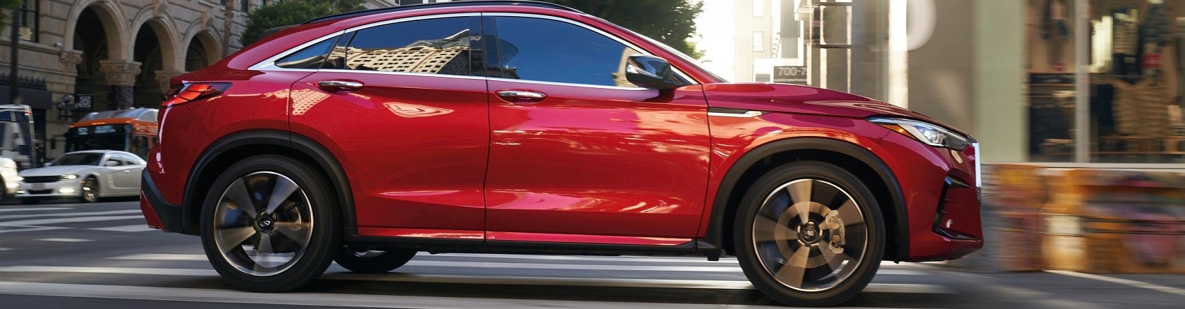 Side view of INFINITI luxury vehicle on road Southfield, MI