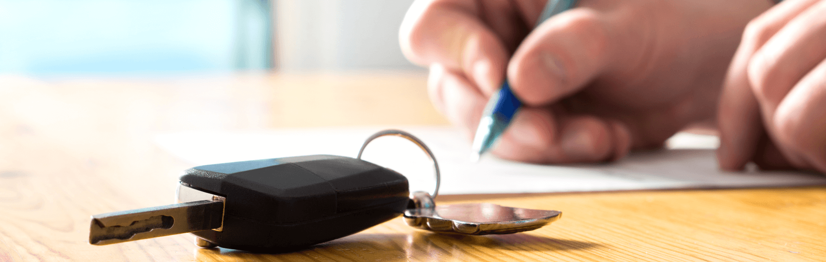 Customer signing contract and getting new keys
